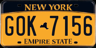 NY license plate GOK7156