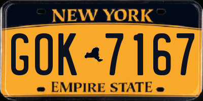NY license plate GOK7167