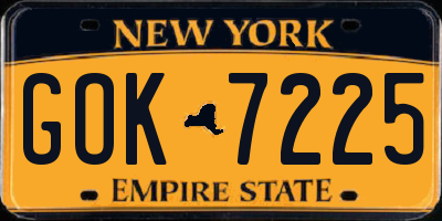 NY license plate GOK7225