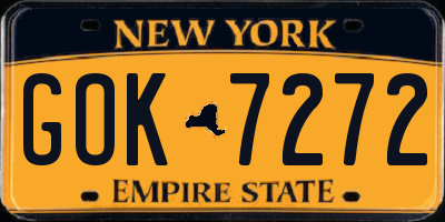 NY license plate GOK7272