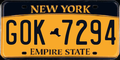 NY license plate GOK7294