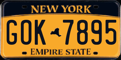 NY license plate GOK7895