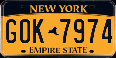 NY license plate GOK7974