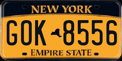 NY license plate GOK8556