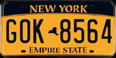 NY license plate GOK8564