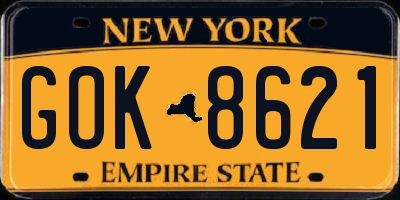 NY license plate GOK8621
