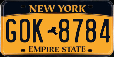 NY license plate GOK8784