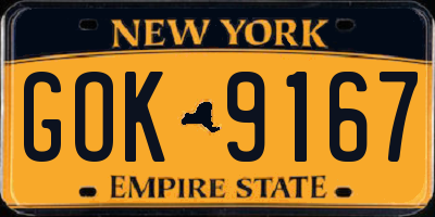 NY license plate GOK9167