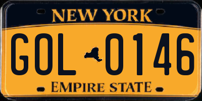 NY license plate GOL0146