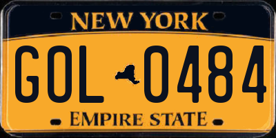 NY license plate GOL0484
