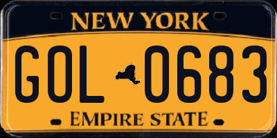 NY license plate GOL0683