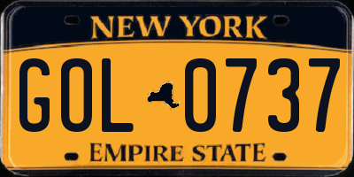 NY license plate GOL0737