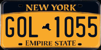 NY license plate GOL1055