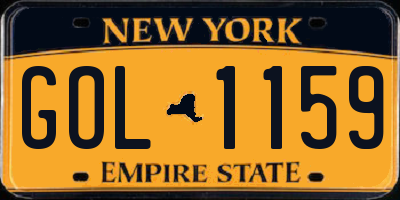 NY license plate GOL1159