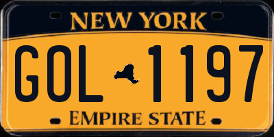 NY license plate GOL1197