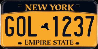 NY license plate GOL1237