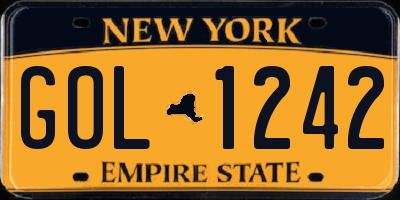 NY license plate GOL1242