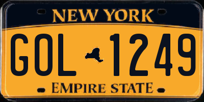 NY license plate GOL1249