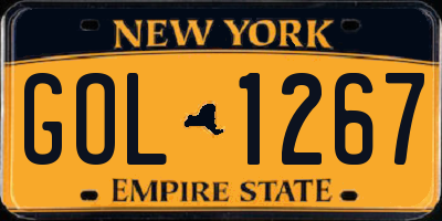 NY license plate GOL1267