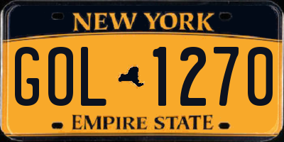 NY license plate GOL1270
