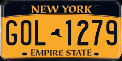 NY license plate GOL1279