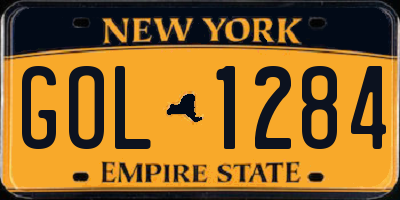 NY license plate GOL1284