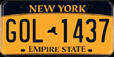 NY license plate GOL1437