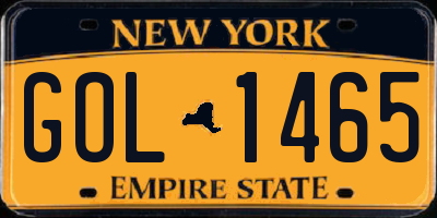 NY license plate GOL1465
