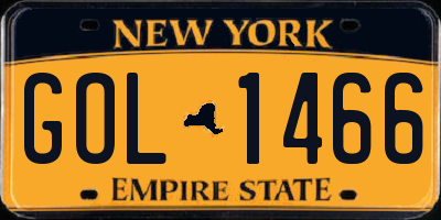 NY license plate GOL1466