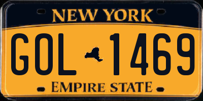 NY license plate GOL1469