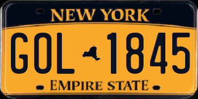 NY license plate GOL1845