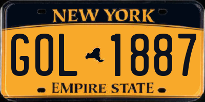 NY license plate GOL1887