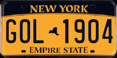 NY license plate GOL1904