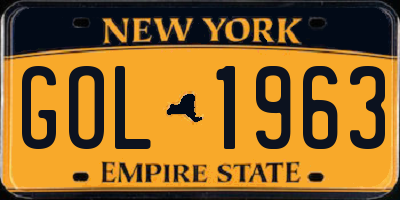 NY license plate GOL1963
