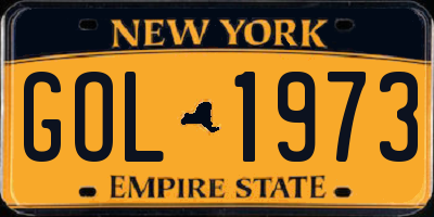 NY license plate GOL1973