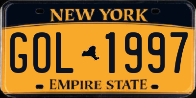 NY license plate GOL1997
