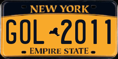 NY license plate GOL2011