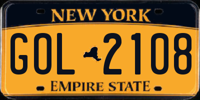 NY license plate GOL2108