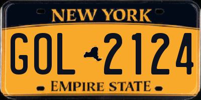 NY license plate GOL2124