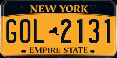NY license plate GOL2131