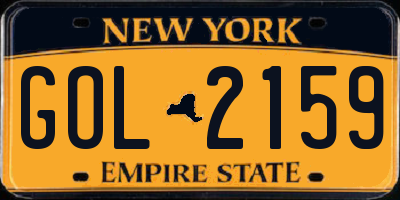 NY license plate GOL2159