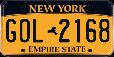 NY license plate GOL2168