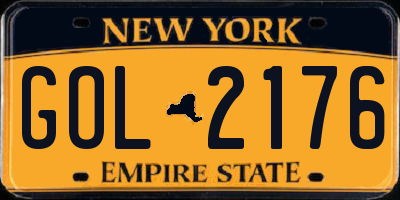 NY license plate GOL2176