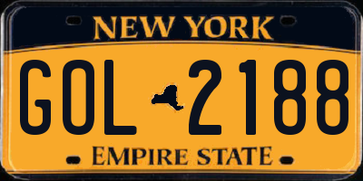NY license plate GOL2188