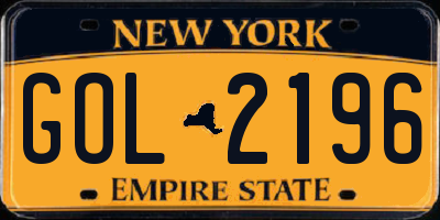 NY license plate GOL2196