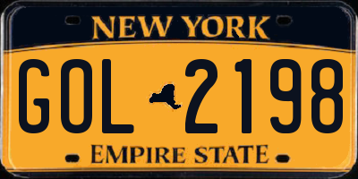 NY license plate GOL2198