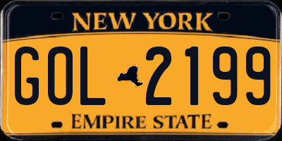 NY license plate GOL2199