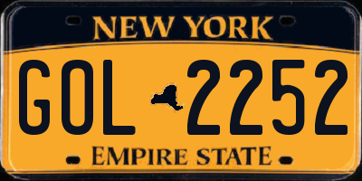 NY license plate GOL2252