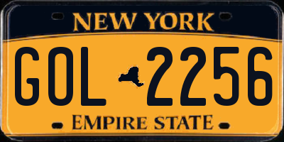 NY license plate GOL2256
