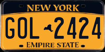 NY license plate GOL2424